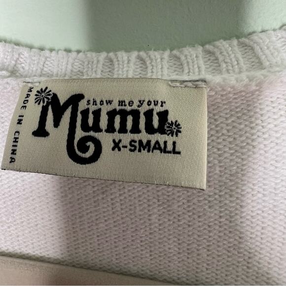 Show Me Your MuMu White Cropped Sweater Size XS - Picture 12 of 14